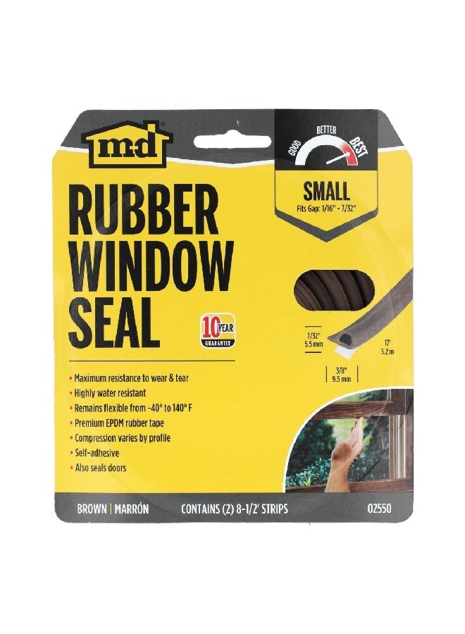 M-D Building Products All-Climate Rubber Window Seal Brown 3/8 x 204 Inch 19443197/02550 - Image 1