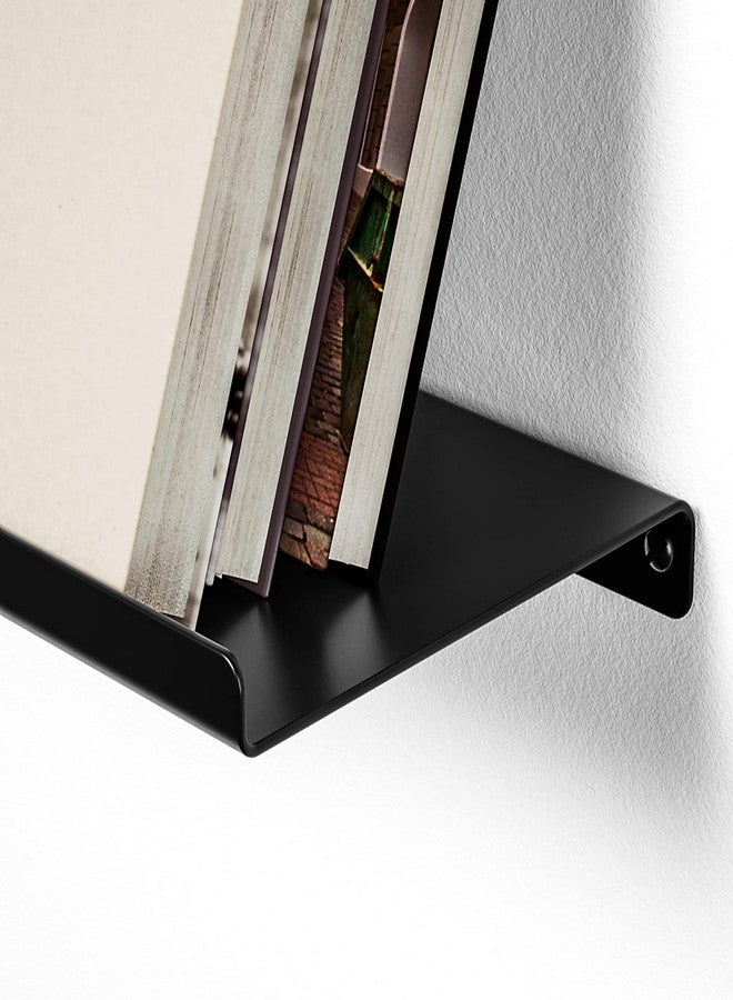 SRIWATANA Black Floating Shelves, Metal Wall Shelves Set of 3 for Bedroom, Living Room, Bathroom, Kitchen, Matte Black - Image 3