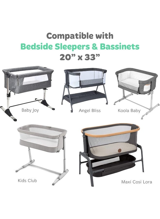 Joey + Joan Joey + Joan Bassinet Fitted Sheets for Baby Beside Dreamer Bedside Sleeper and Chicco Next2Me - Image 2