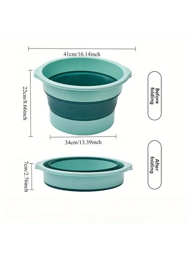 White Foldable Foot Basin Portable Thickened Soaking Tub With Sole Massager - Image 3