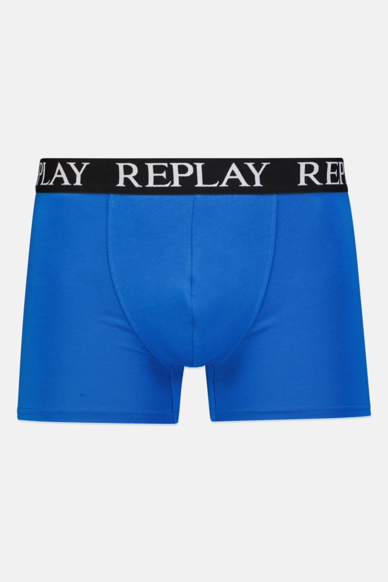 Replay Men 2 Pc Cotton Stretch Trunks, Blue  - Image 4