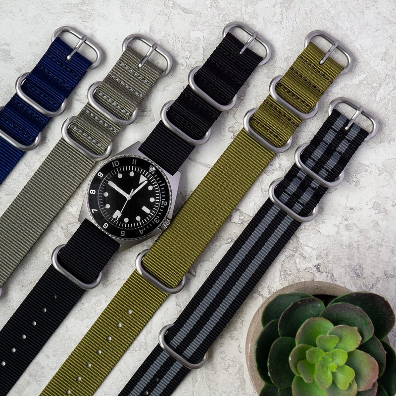 Benchmark Basics Benchmark 18mm Army Green Nylon Watch Band - One Piece Waterproof Ballistic Nylon - Slip Through Military Style Zulu Watch Strap for Men & Women - Image 5