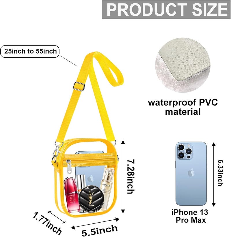 Fibrdoo Clear Crossbody Purse Bag, Clear Bag Stadium Approved with Front Pocket for Concerts Sports Festivals - Image 1
