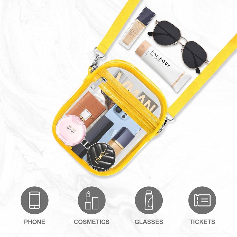 Fibrdoo Clear Crossbody Purse Bag, Clear Bag Stadium Approved with Front Pocket for Concerts Sports Festivals - Image 3