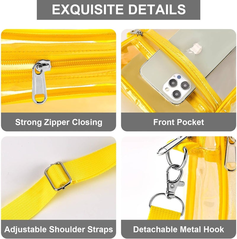Fibrdoo Clear Crossbody Purse Bag, Clear Bag Stadium Approved with Front Pocket for Concerts Sports Festivals - Image 2