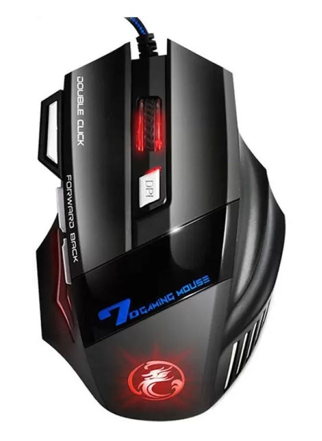 انطوينو ماوس ألعاب ENTWINO مزود بـ 7 أزرار بتصميم رياضي خفيف RGB لأجهزة الكمبيوتر المحمولة وأجهزة الكمبيوتر iMiceX7 ماوس الألعاب الضوئية السلكية المضفرة  - Image 1