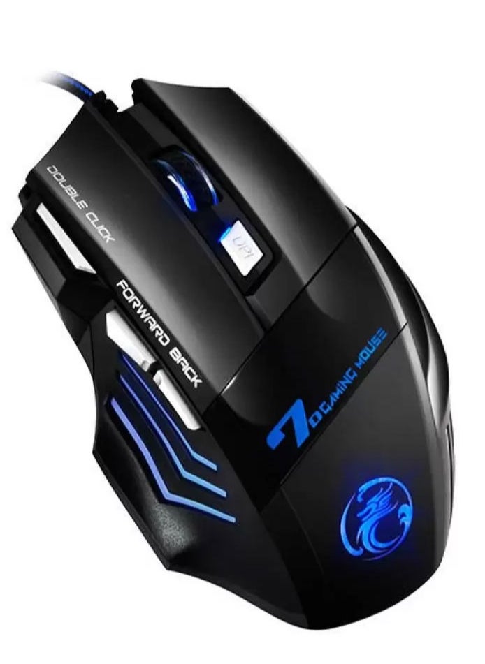انطوينو ماوس ألعاب ENTWINO مزود بـ 7 أزرار بتصميم رياضي خفيف RGB لأجهزة الكمبيوتر المحمولة وأجهزة الكمبيوتر iMiceX7 ماوس الألعاب الضوئية السلكية المضفرة  - Image 2