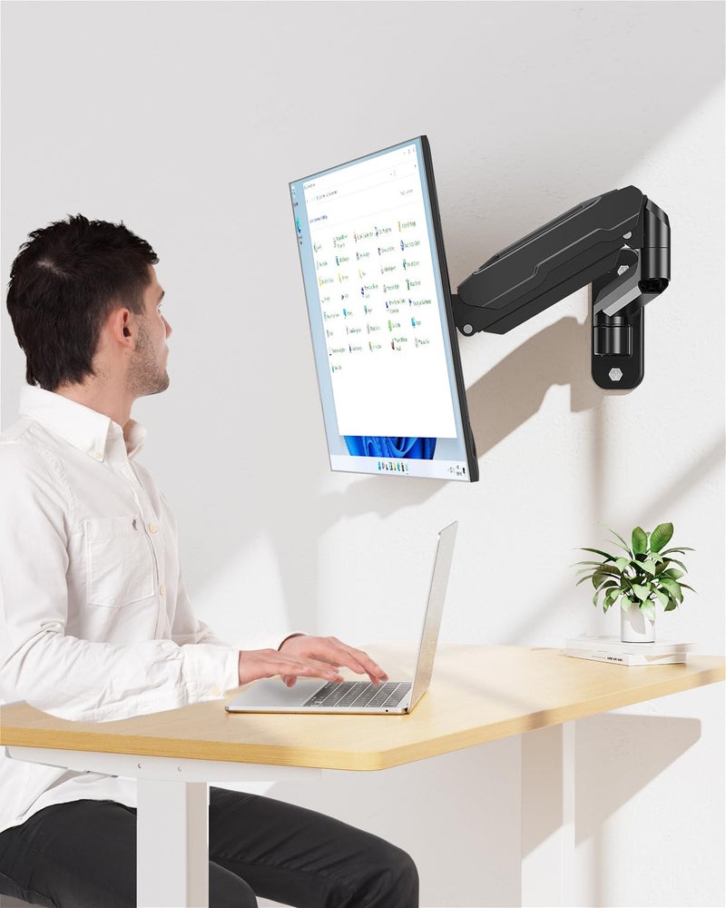 MOUNT PRO Single Monitor Wall Mount for 13 to 32 Inch Computer Screens, Gas Spring Arm Holds Up to 17.6lbs, Full Motion Adjustable,VESA Mount 75x75, 100x100,Black - Image 5