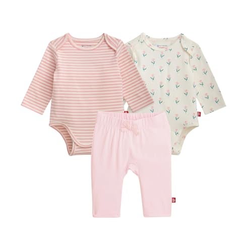 Magnetic Me Cloudstretch 2-Pack Bundle | Magnetic Baby Bodysuit & Pants Combo | Rose Stripe Combo | Newborn - Image 1