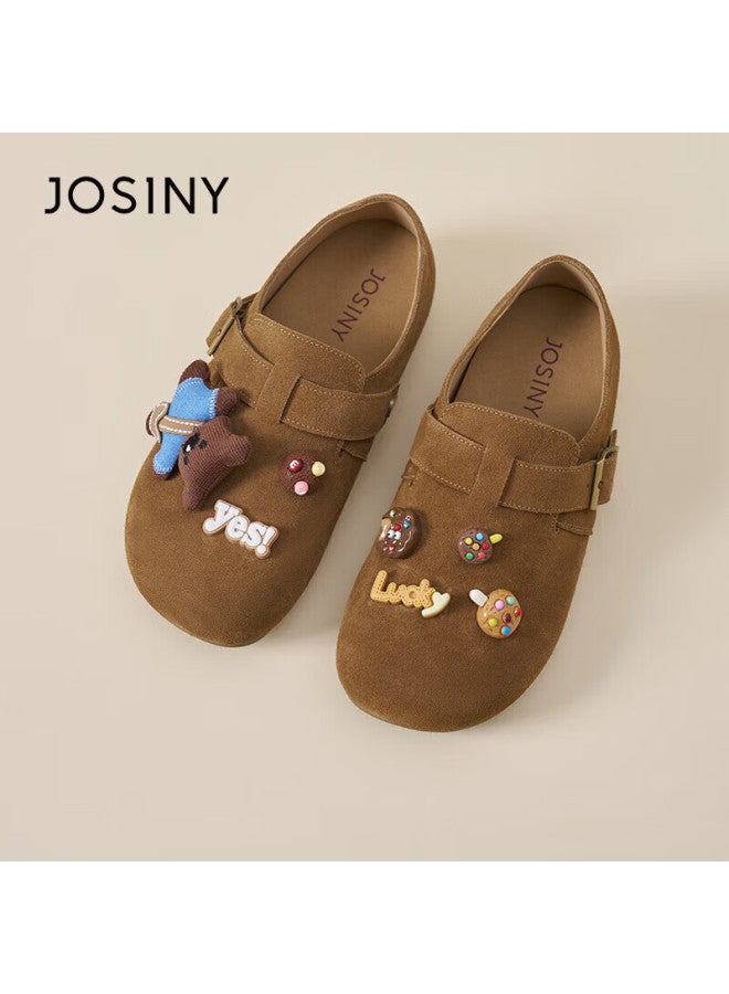Josiny Zhuoshini Birkenstock Women's Shoes Spring New Full-coverage Casual Versatile Fashion Flat Soft Comfortable Single Shoes Camel Color Size 38 - Image 5