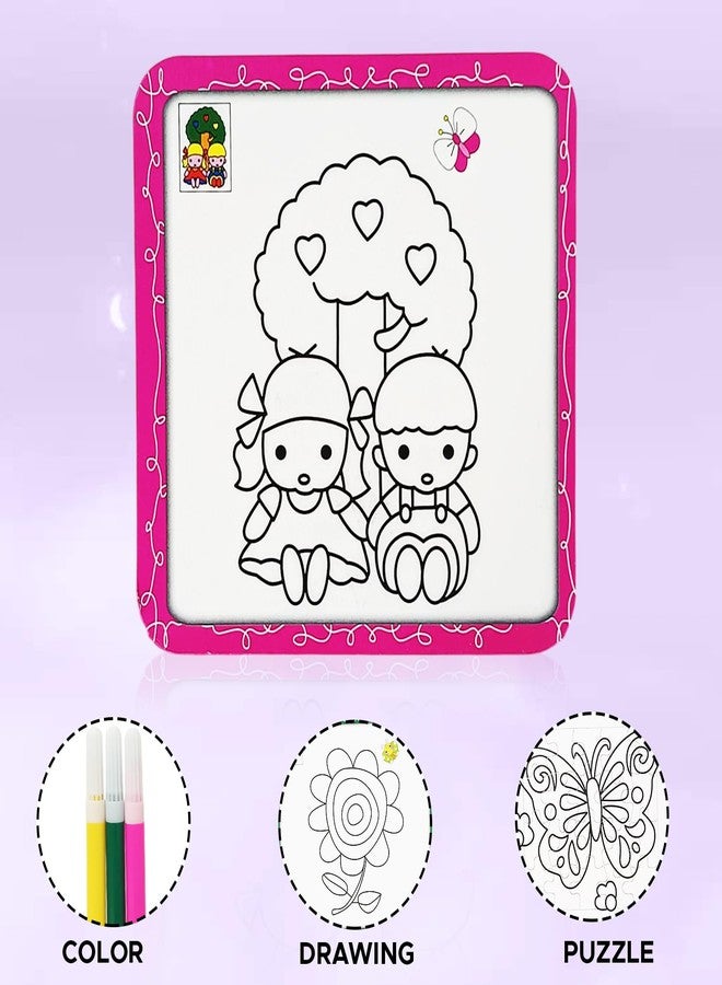 NHR Sketch Coloring and Jigsaw Puzzle with 3 Sketch Colours for Kids, Assorted 4 Design, Educational Creative Activity Set for Toddlers, Preschool (Set of 4) - Image 2