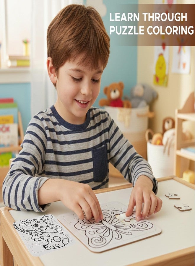 NHR Sketch Coloring and Jigsaw Puzzle with 3 Sketch Colours for Kids, Assorted 4 Design, Educational Creative Activity Set for Toddlers, Preschool (Set of 4) - Image 4