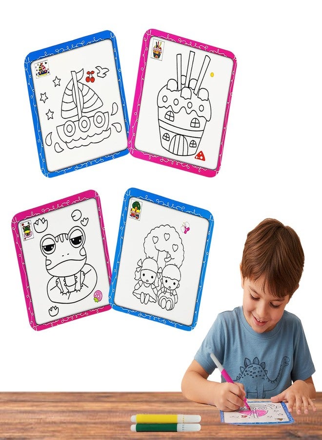 NHR Sketch Coloring and Jigsaw Puzzle with 3 Sketch Colours for Kids, Assorted 4 Design, Educational Creative Activity Set for Toddlers, Preschool (Set of 4) - Image 1