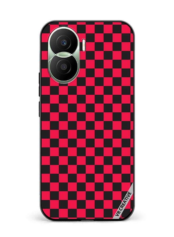 VR CREATIVE Protective Case Cover For Honor Play7T Pro Checkerboard Vector Seamless Pattern Design Multicolour - Image 1