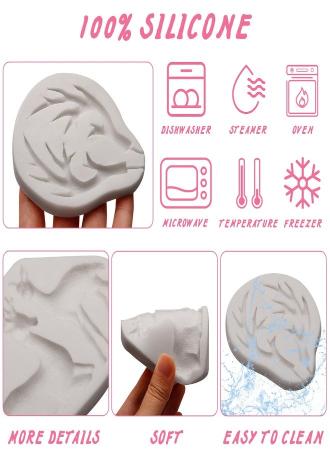 Caregene 3D Deer Silicone Fondant Mold Antlers Cake Decoration Mold for Christmas Party Cupcake Topper Resin Clay - Image 3