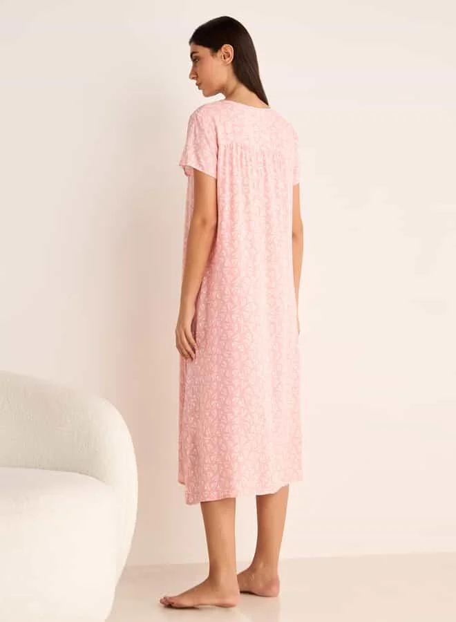 Splash FAV Printed Sleepshirt with Short Sleeves