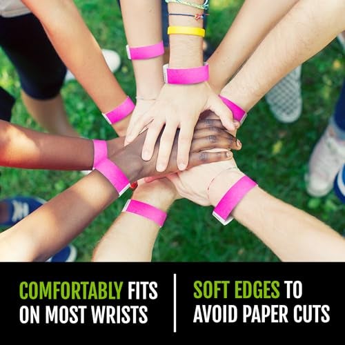 Wristco 1,000 WristCo Neon Pink Tyvek Wristbands for Events - Tamper-Proof Design & Fluorescent Color Prevent Reuse Premium-Grade Bracelets for Hospital & Medical ID, Party & VIP Identification - Image 5