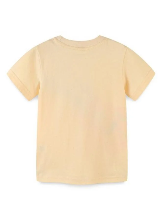 يونيكي Beige Printed Short Sleeve Crew Neck T-Shirt