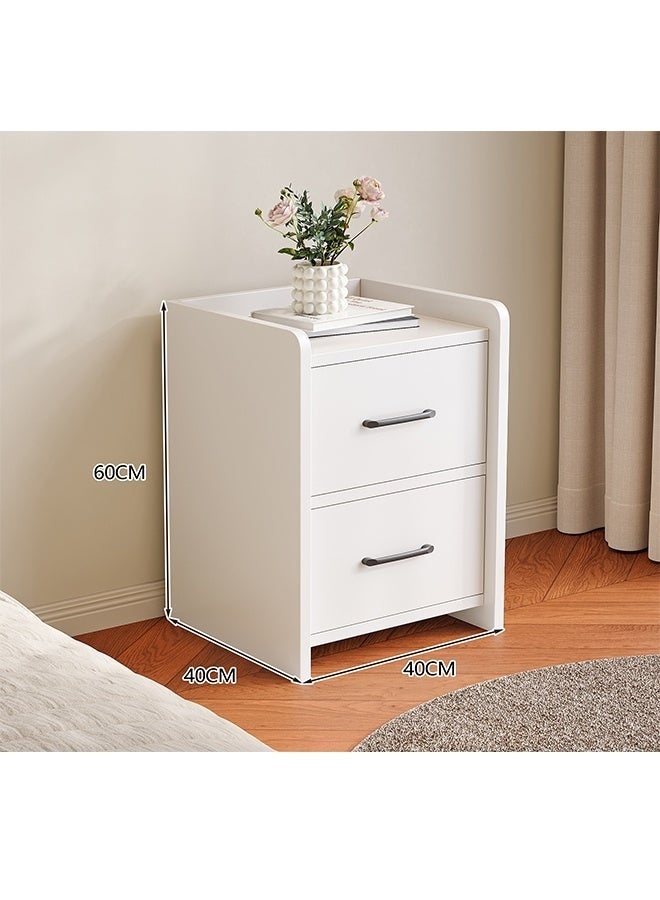 Nightstand Side Table, Bedside Tables with 2 Drawers, Modern End Table, Simple Bedroom Storage Cabinet, Wood Night Stand Sofa Side Table for Living Room Bedroom(White,CT055) - Image 3