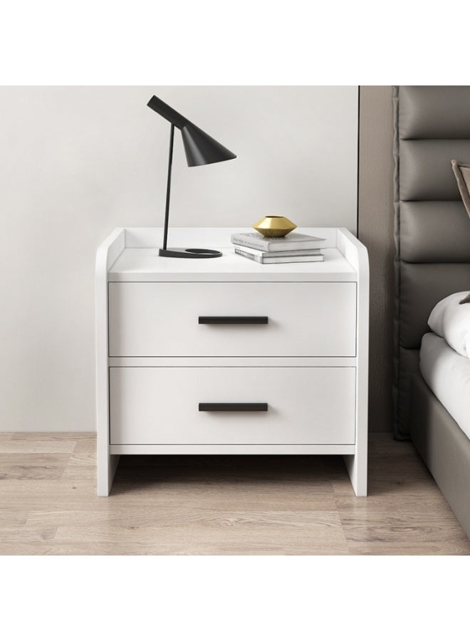 Nightstand Side Table, Bedside Tables with 2 Drawers, Modern End Table, Simple Bedroom Storage Cabinet, Wood Night Stand Sofa Side Table for Living Room Bedroom(White,CT055) - Image 4