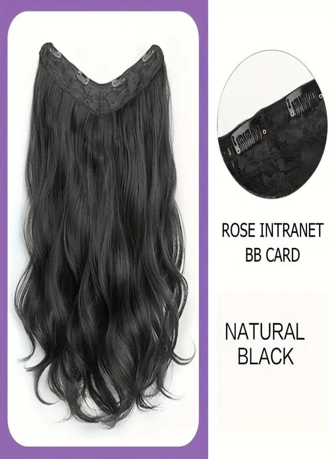 Assu 26 Inch Clip-In Hair Extensions for Women | Hair Weft with 5 Clips | Easy DIY Washable Wavy Hairpiece for Daily Use | Black Hair Extensions - Image 4
