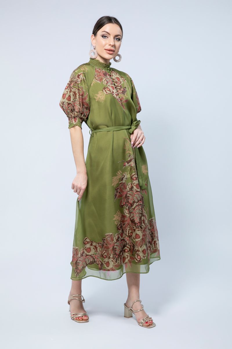 RINA Midi Dress with Puff Sleeves - A Perfect Blend of Softness and Style - Image 3