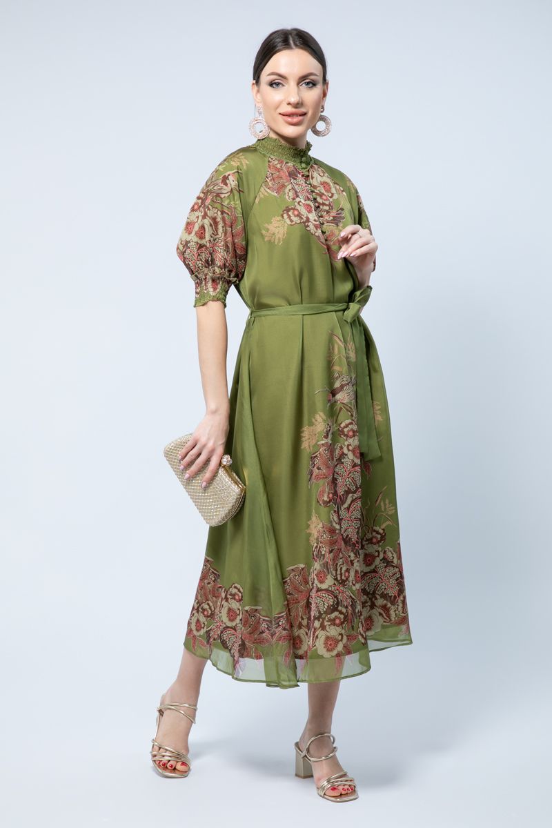 RINA Midi Dress with Puff Sleeves - A Perfect Blend of Softness and Style - Image 1