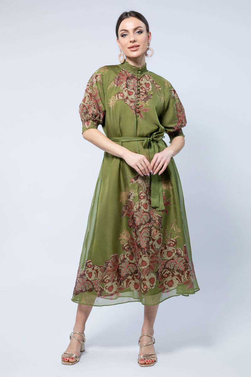 RINA Midi Dress with Puff Sleeves - A Perfect Blend of Softness and Style - Image 2