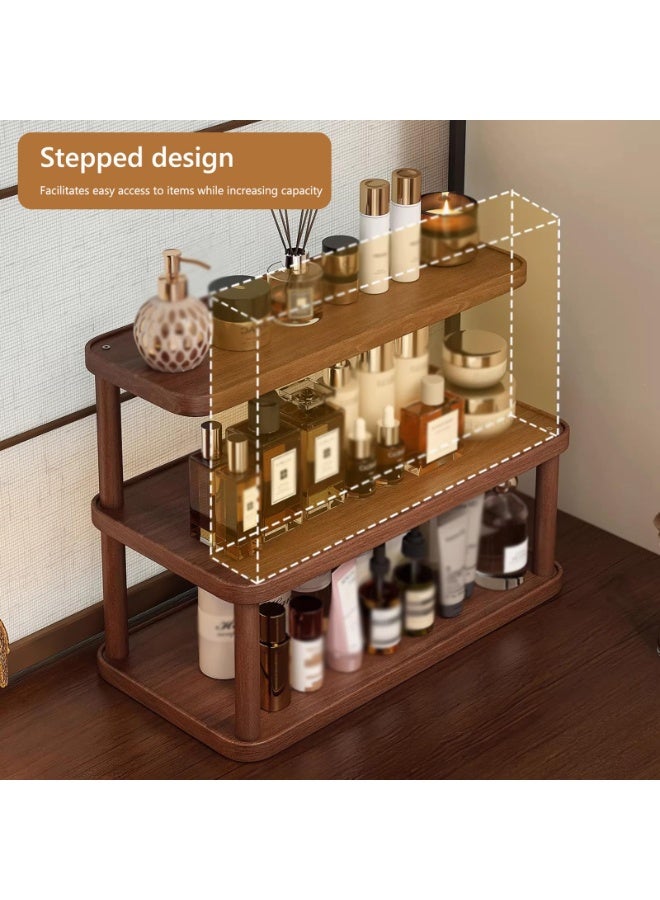 Arabest Wood Desktop Organizer Shelf,3-Tier Mug Holder Countertop,Vanity Desk Shelf,Multipurpose Tiered Countertop Storage Shelf for Kitchen, Mugs, Spices,Dresser Table(16in/40cm, Walnut) - Image 5