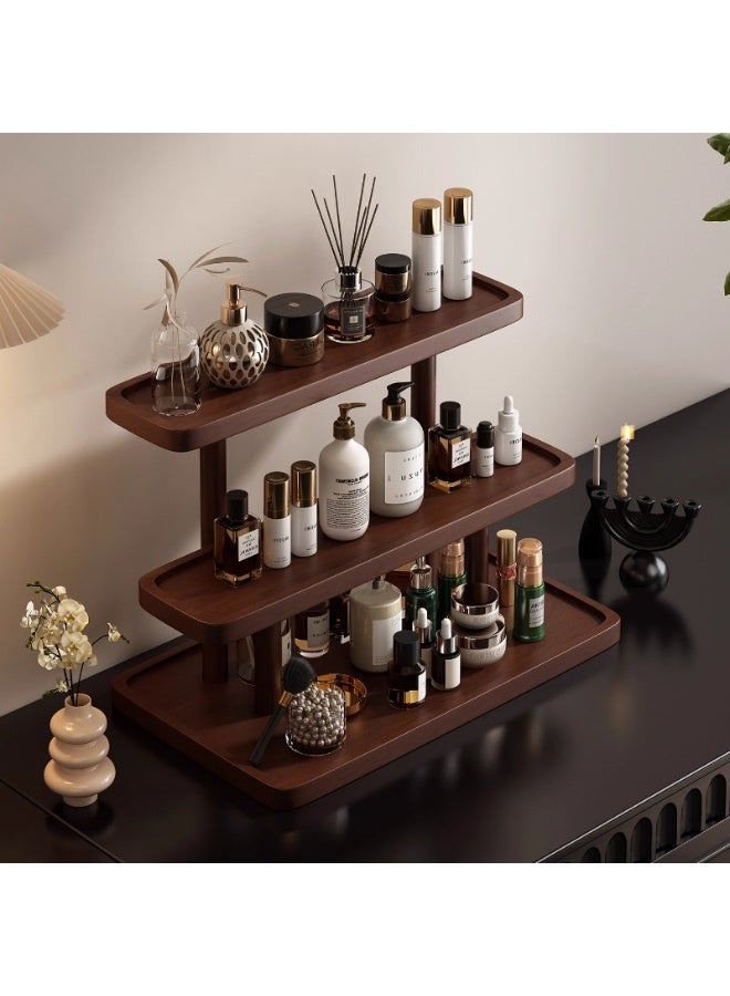 Arabest Wood Desktop Organizer Shelf,3-Tier Mug Holder Countertop,Vanity Desk Shelf,Multipurpose Tiered Countertop Storage Shelf for Kitchen, Mugs, Spices,Dresser Table(16in/40cm, Walnut) - Image 2