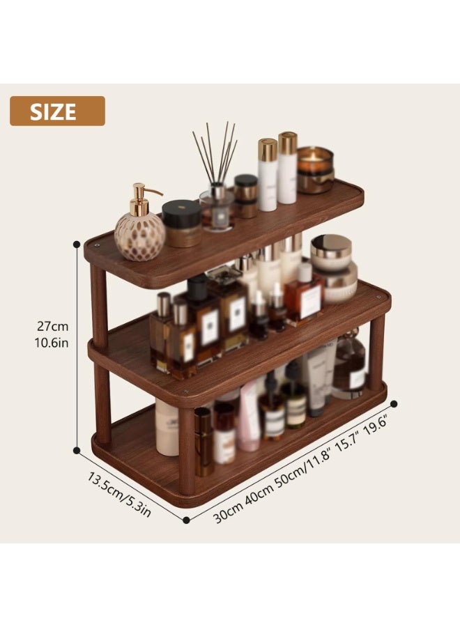 Arabest Wood Desktop Organizer Shelf,3-Tier Mug Holder Countertop,Vanity Desk Shelf,Multipurpose Tiered Countertop Storage Shelf for Kitchen, Mugs, Spices,Dresser Table(16in/40cm, Walnut) - Image 3