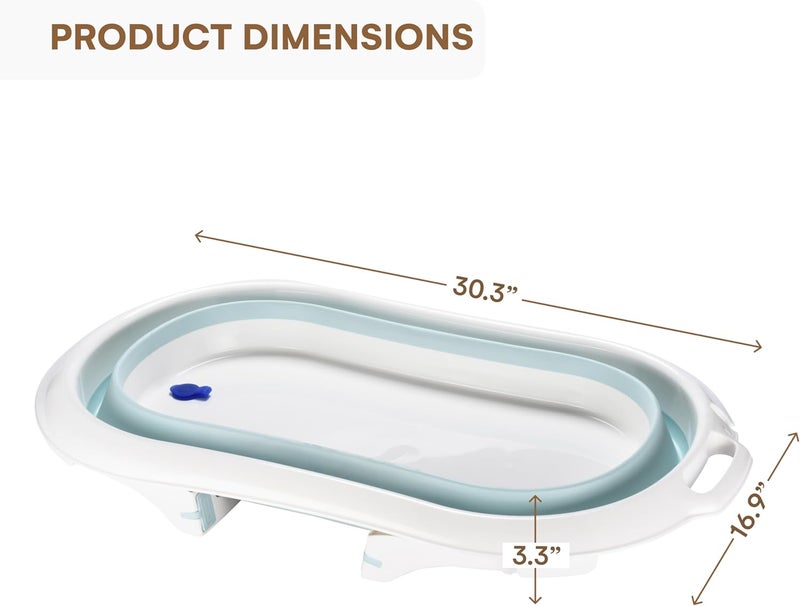 Childlike Behavior Portable Foldable Bathtub for Babies, Newborns, Infants, and Toddlers - Collapsible Baby Soaking Bath Tub with Non-Slip Legs - Image 3