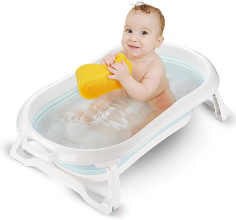 Childlike Behavior Portable Foldable Bathtub for Babies, Newborns, Infants, and Toddlers - Collapsible Baby Soaking Bath Tub with Non-Slip Legs - Image 1