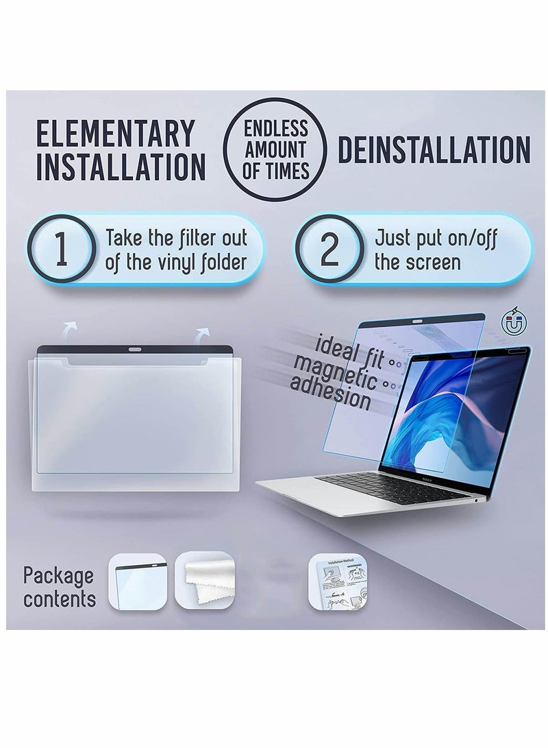 Magnetic Blue Light Screen for MacBook Pro 16 Anti Glare Anti Blue Light Screen Protector Filter Eye Protection Blue Light Blocking Filter Reduces Digital Eye Strain for MacBook Pro 16 (2019) - Image 4