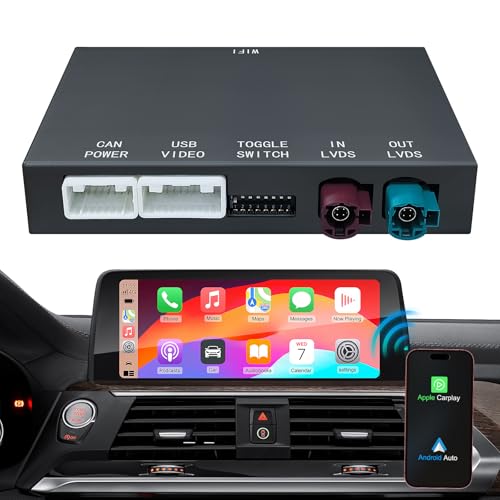 Geloo Wireless CarPlay Android Auto Retrofit Kit Decoder Box for BMW NBT System 1/2/ 3/4/ 5/6 7 Series X3/ X4 /X5/ X6 2012-2016, Support Android Auto, Mirror Link,Backup Camera, GPS, Siri, YouTube - Image 1