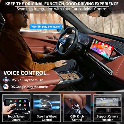 Geloo Wireless CarPlay Android Auto Retrofit Kit Decoder Box for BMW NBT System 1/2/ 3/4/ 5/6 7 Series X3/ X4 /X5/ X6 2012-2016, Support Android Auto, Mirror Link,Backup Camera, GPS, Siri, YouTube - Image 4
