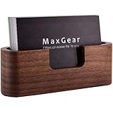 MaxGear Business Card Holder Wood Business Card Holder for Desk Business Card Display Holder Desktop Business Card - Image 1