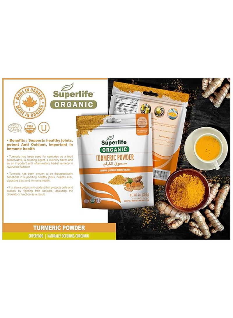 SuperLife  Organic Turmeric Powder Superfood Naturally Occurring Curcumin- 200 Gm - Image 3