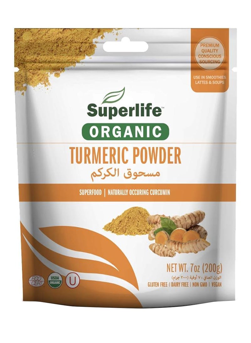 SuperLife  Organic Turmeric Powder Superfood Naturally Occurring Curcumin- 200 Gm - Image 1