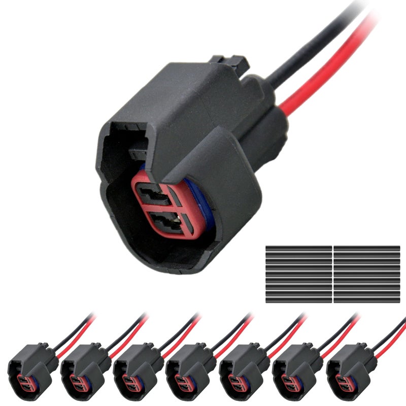 ALFOCI 8 PCS Fuel Injector Pigtail Connector Plug Wire EV6 Compatible with Ford Mustang F150 F250 Crown Victoria - Image 3
