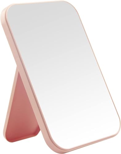 DVHOK 8-Inch Desktop Pink Princess Mirror, Table Desk Wall Hanging Dual-Purpose Square Mirror - Image 1