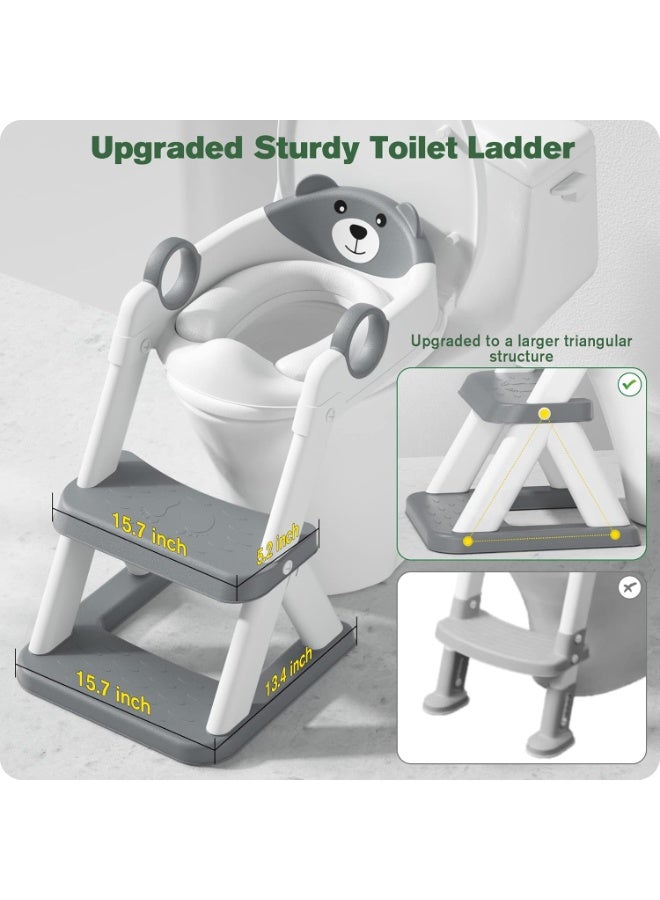 Eworld 2-in-1 Adjustable Potty Training Seat with Step Stool for Toddlers | Anti-Slip Design, Soft Cushion & Splash Guard | Fits All Standard Toilets - Image 2