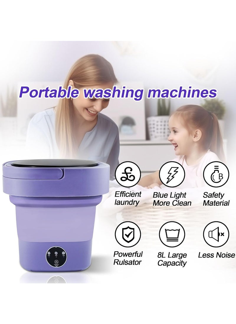 Generic - 8 Liter Large Capacity Foldable Washing Machine With 3 Cleaning Modes And Semi Automatic Washing Function With Blue Light Suitable For Small Loads Of Laundry - Image 1