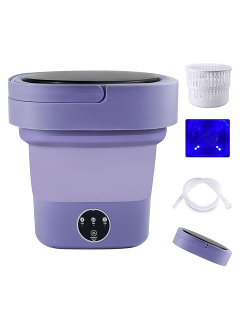 8 Liter Large Capacity Foldable Washing Machine With 3 Cleaning Modes And Semi Automatic Washing Function With Blue Light Suitable For Small Loads Of Laundry