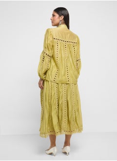 Khizana Top & Skirt Set With Lace Trim  - Image 2