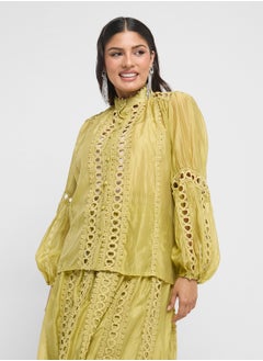 Khizana Top & Skirt Set With Lace Trim  - Image 3