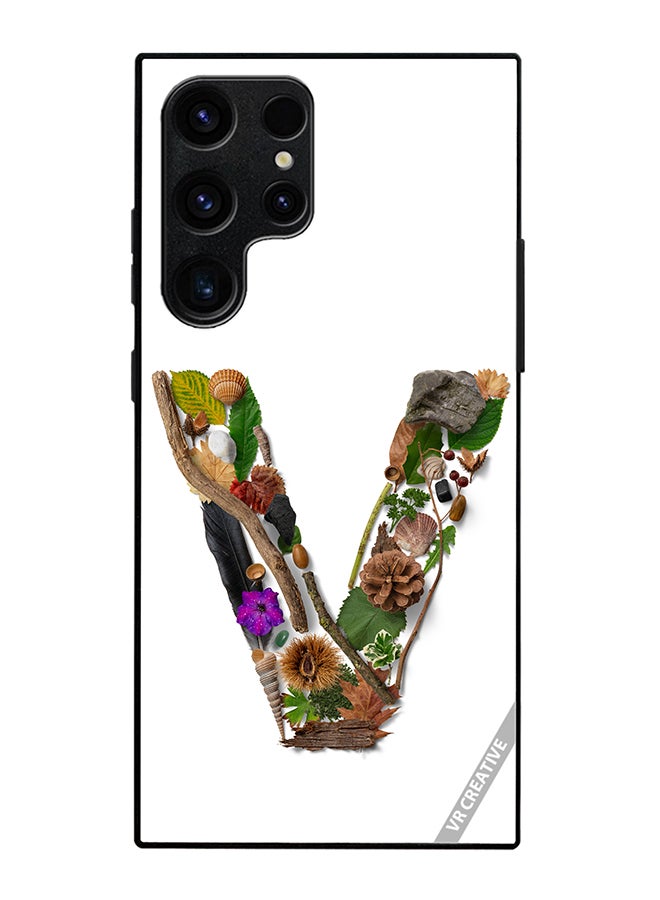 Protective Case Cover For Samsung Galaxy S25 Ultra Alphabet V Design Multicolour