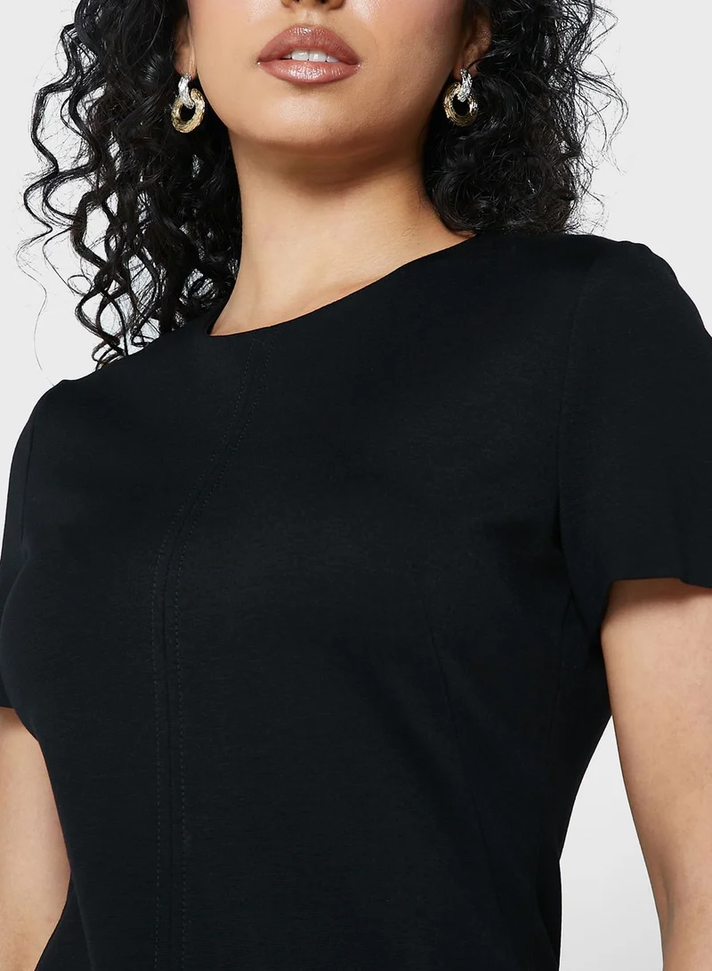 BOSS Round Neck Knitted Dress