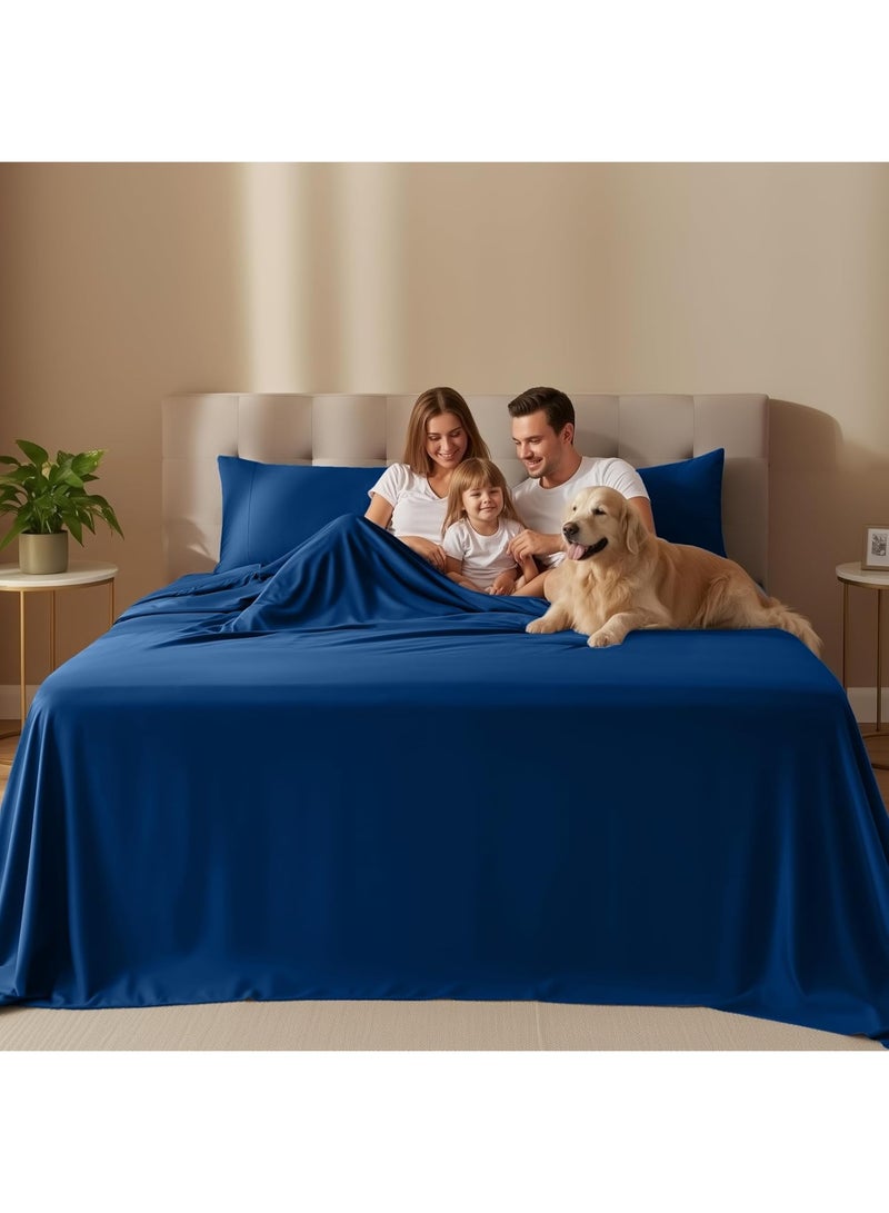 Utopia Bedding Queen Sheet Set â€“ 4 Piece Bed Sheets for Queen Size Bed, Soft and Breathable Microfiber, Includes 1 Fitted Sheet, 1 Flat Sheet and 2 Pillowcases (Dusk Blue) - Image 4