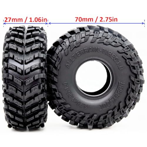 HOBBYSOUL 10 Tires 70mm Tall All Terrain Super Soft Sticky mud Tyre for RC Crawler 124 SCX24 118 TRX4M Upgrades - Image 5
